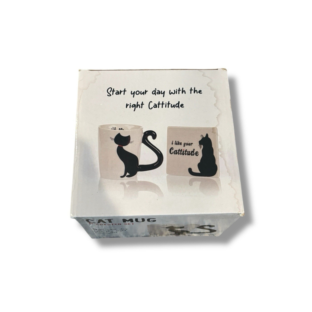 Cat Mug & Coaster Set - New In Box "I like your Cattitude" Great gift!!